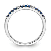 14k White Gold Diamond and Sapphire Band